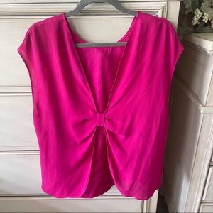 Express Pink Bow Peek A Boo Back Sleeveless Top